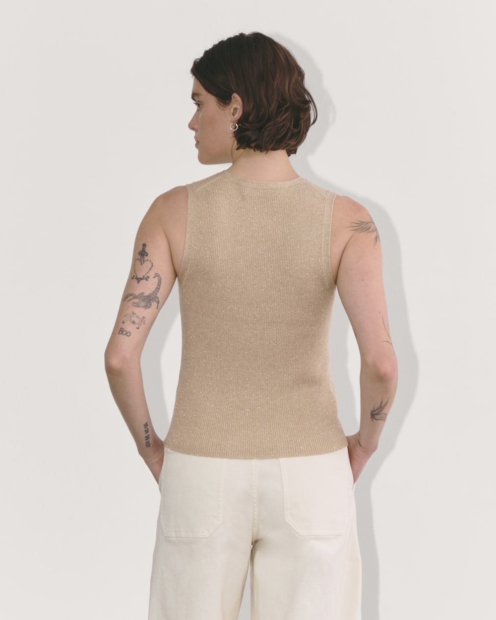 The Tank in Lurex Merino in Gold — detail view