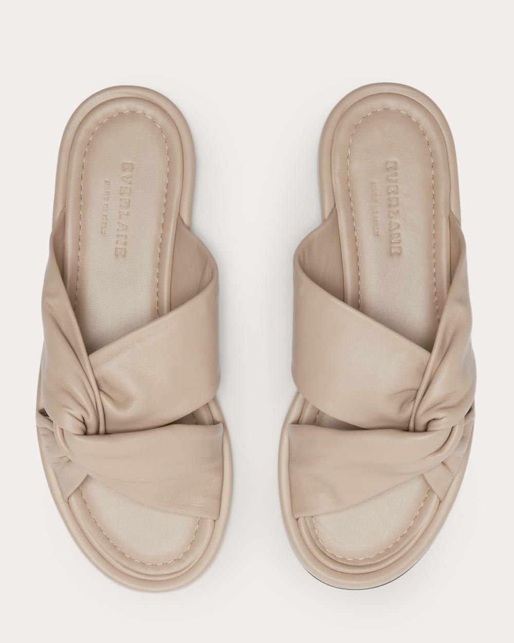 The Day Twist Sandal in Warm Khaki — detail view