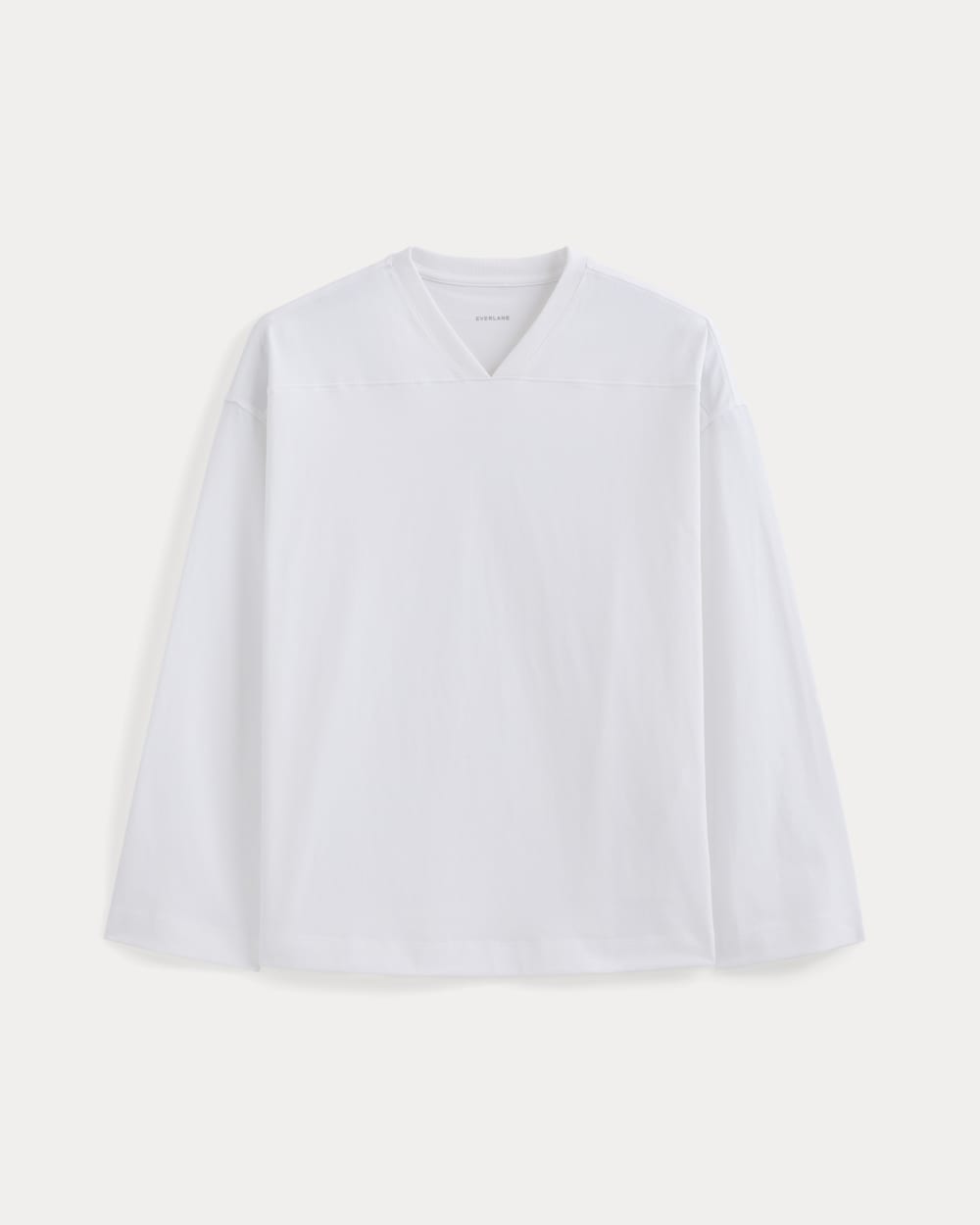 Retro V-Neck Jersey in White — alternate view