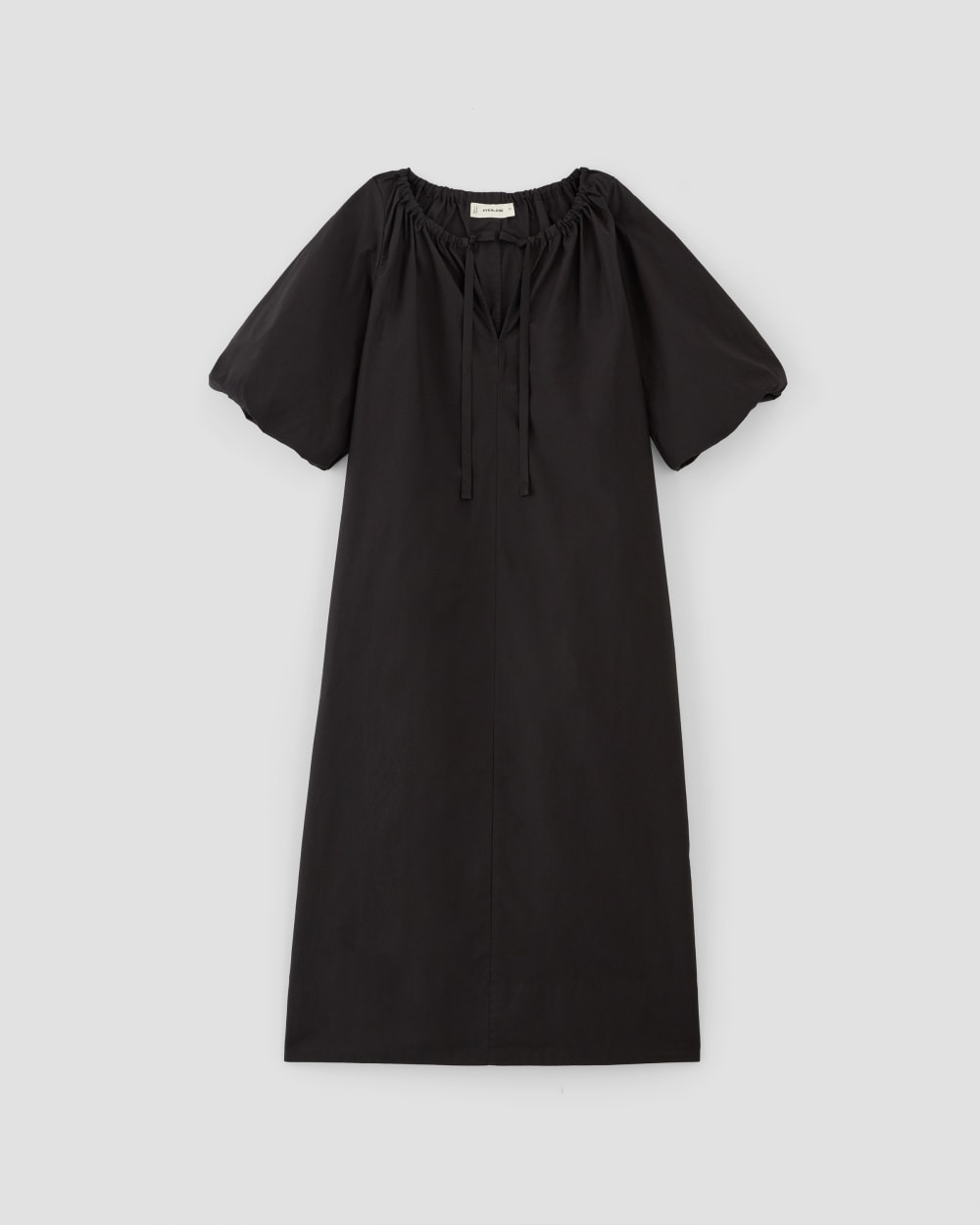 The Supima® Puff-Sleeve Dress in Black — alternate view