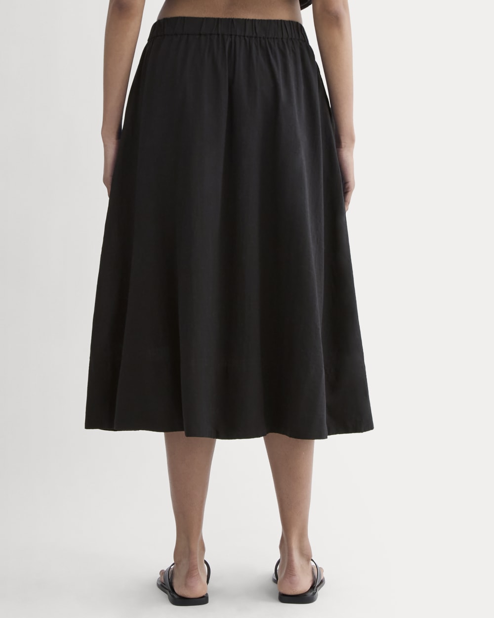 The Gauze Tiered Skirt in Black — detail view