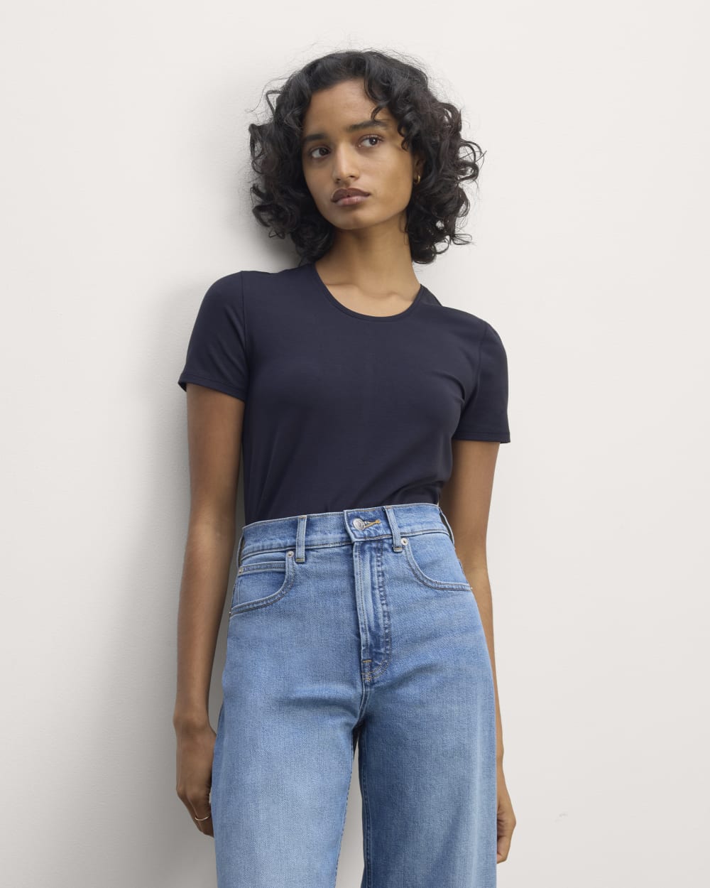 The Form Tee in Navy — front view
