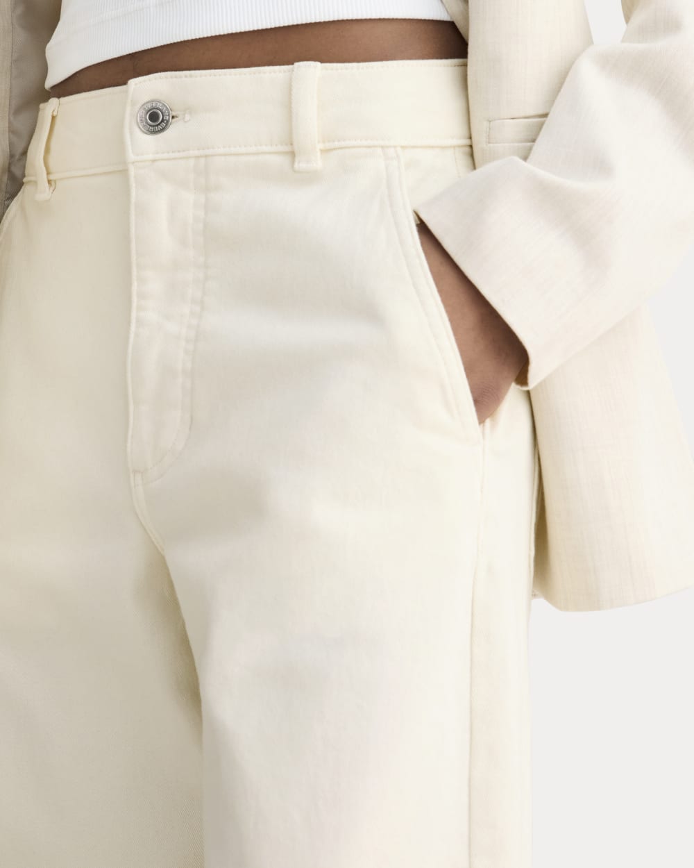 The Utility Wide-Leg Pant in Bone — detail view