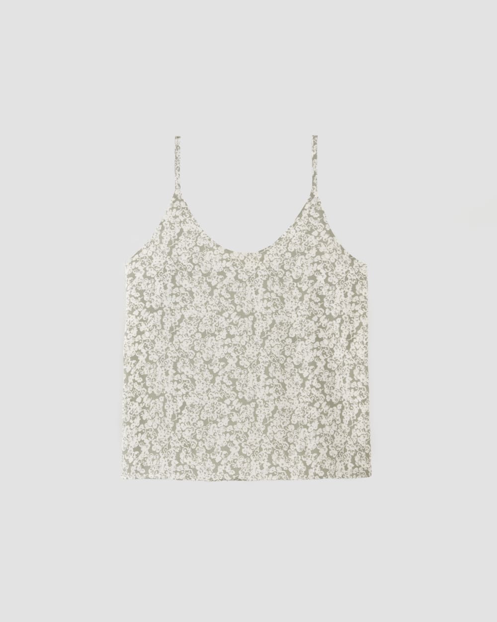 The Slip Cami in Sage Mini Floral — front view