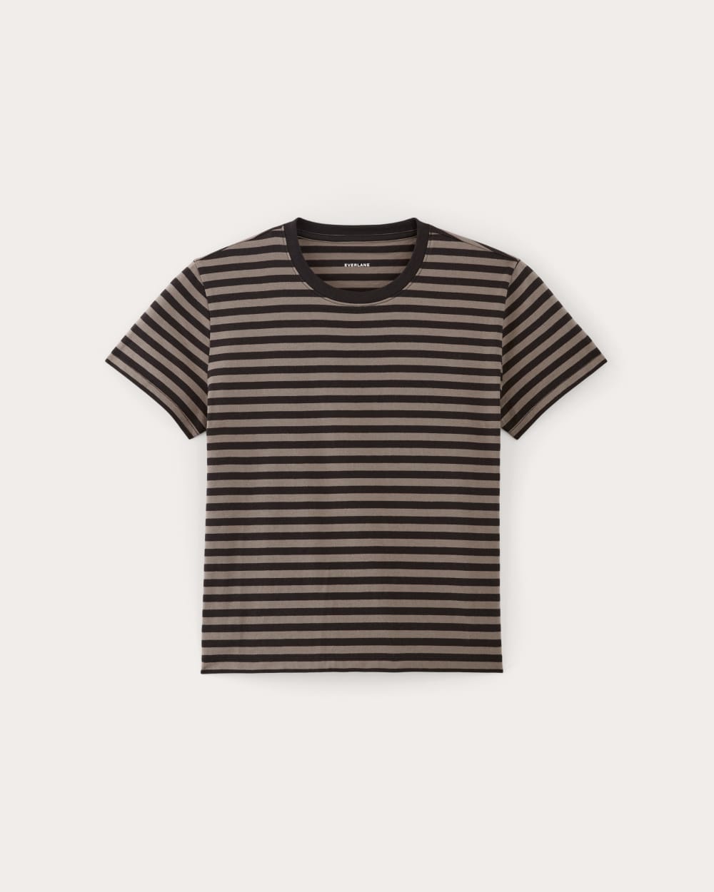 The Box-Cut Tee in Essential Cotton in Artist Clay / Black — alternate view