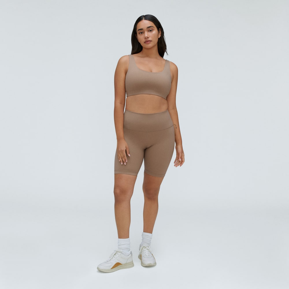 The Perform Bike Short in Cocoa — detail view