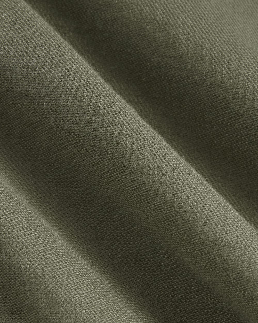 The Square Tank in Stretch Linen in Lichen Green — detail view