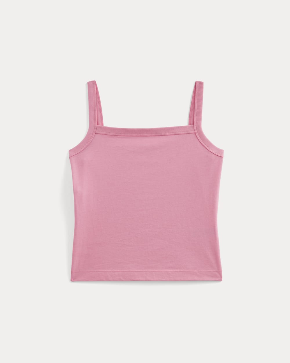 The Essential Square-Neck Tank in Deep Pink — alternate view