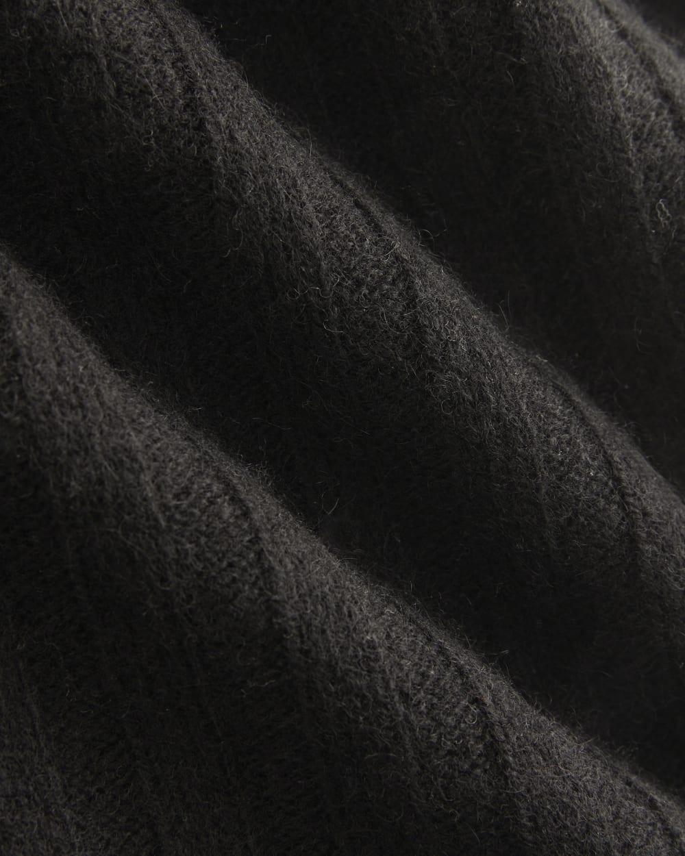 Straight-Leg Pant in Wool Cashmere in Black — detail view