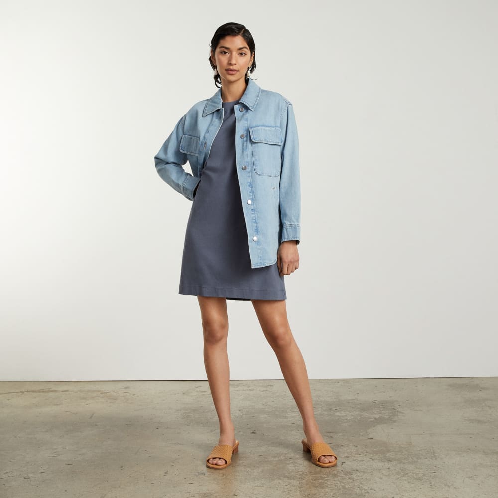 The Organic Cotton Weekend Tee Dress in Atlantic — detail view