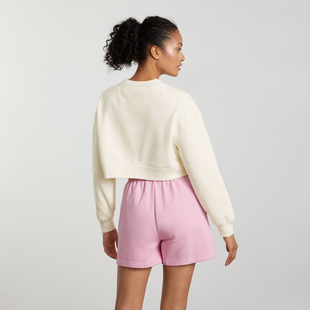The Organic Cotton Cropped Crew in Canvas — detail view