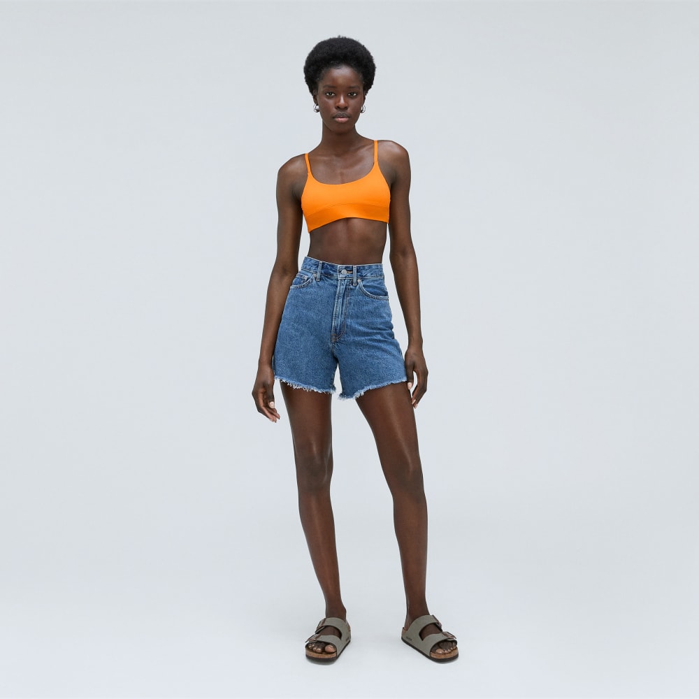 The Scoop-Neck Bikini Top in Turmeric — detail view