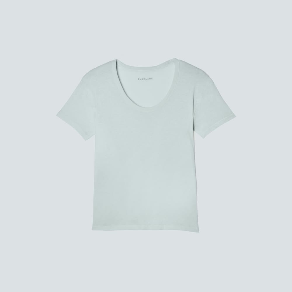 The Air Scoop-Neck Tee in Ice Blue — alternate view