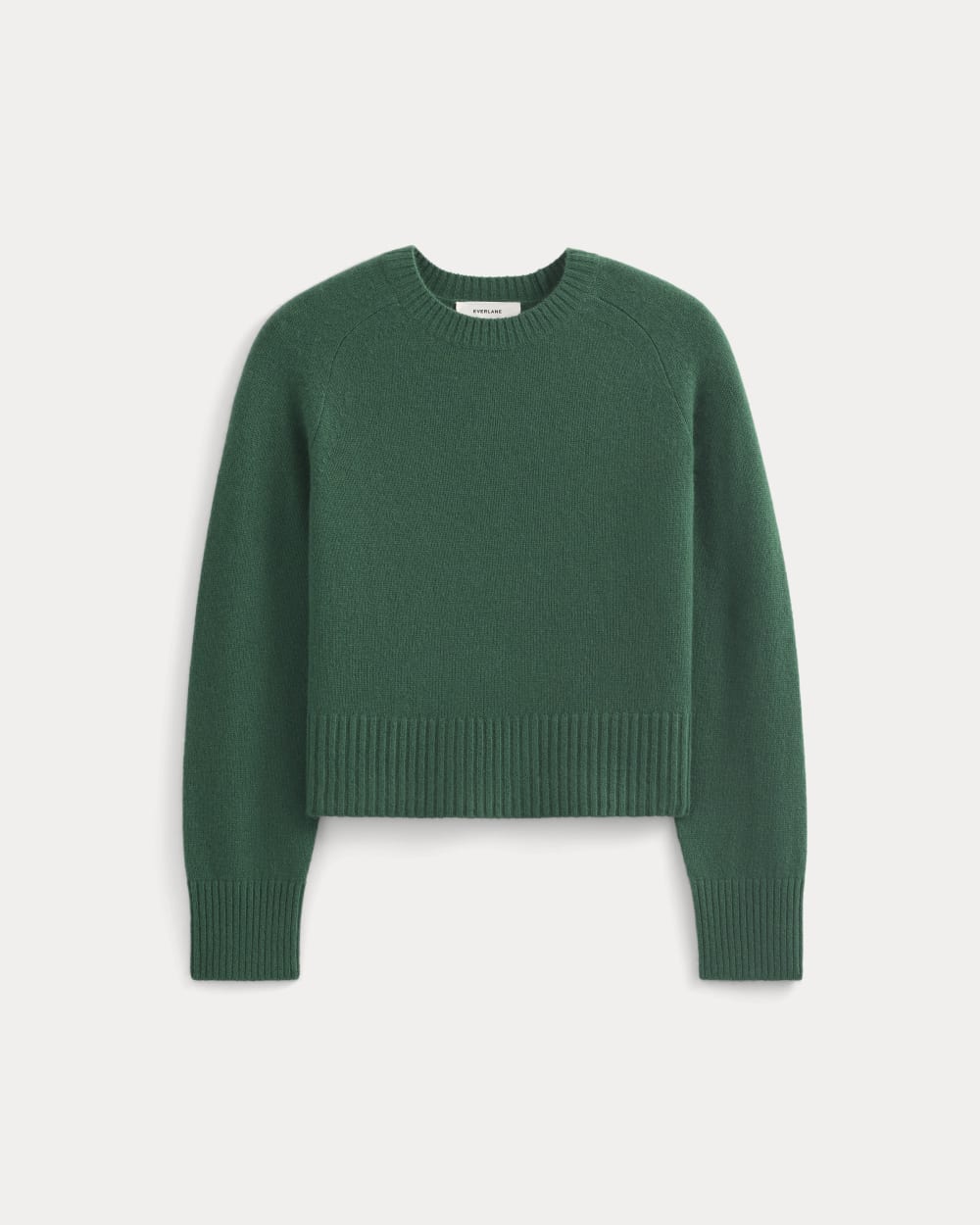 The Boxy Crew in Cashmere in Hunter Green — alternate view