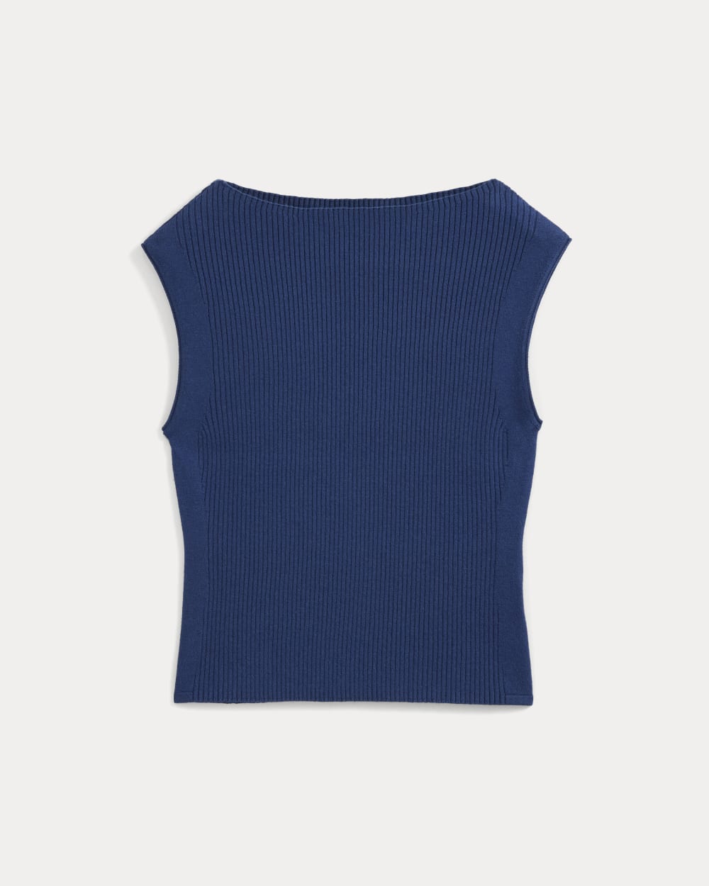 Boat-Neck Ribbed Knit in Estate Blue — alternate view