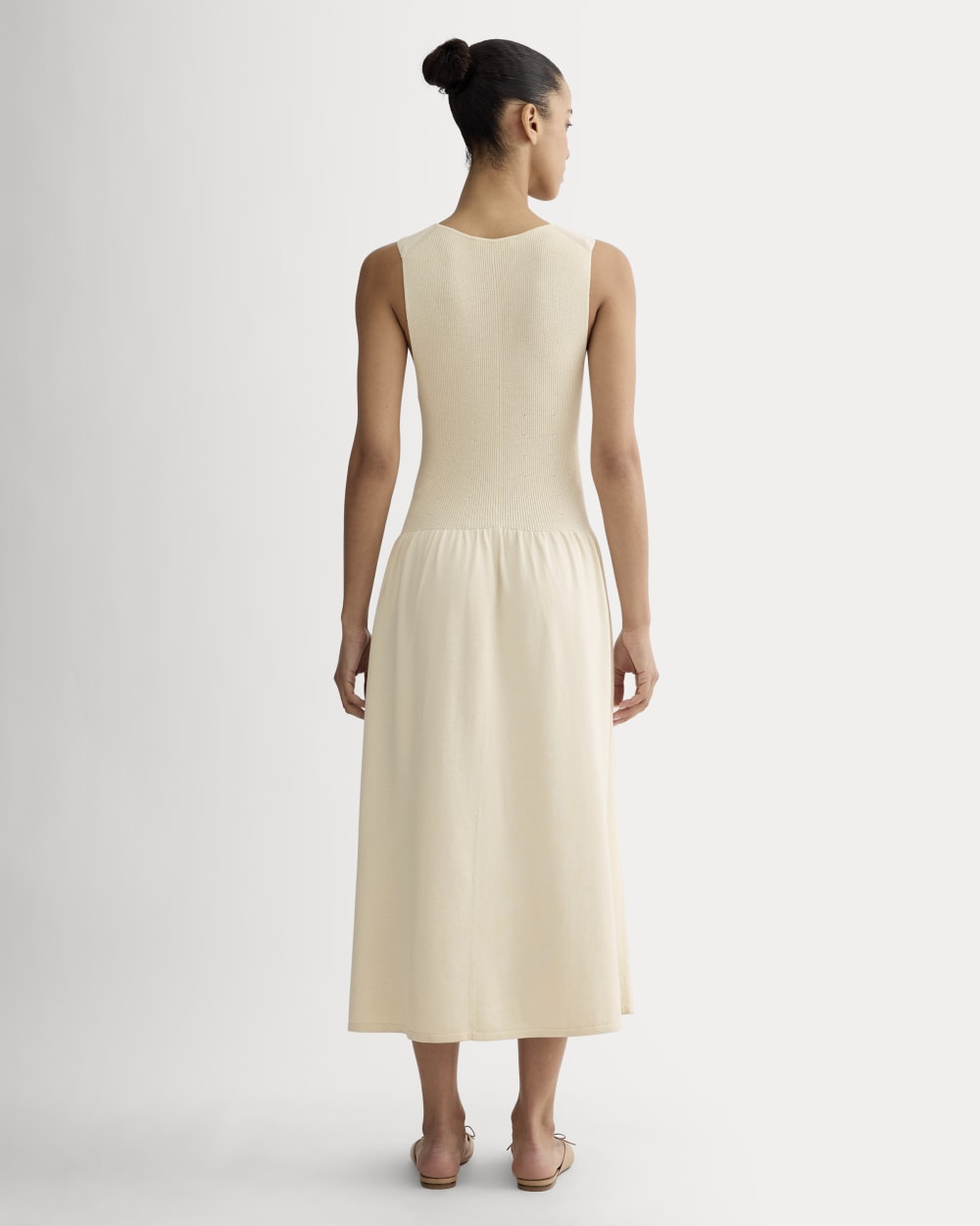 The Knit Crew Dress in Birch — detail view