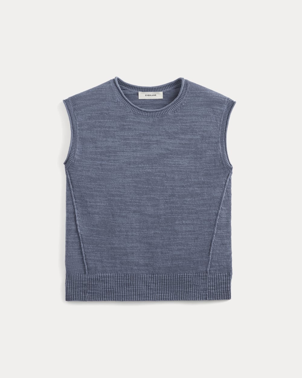 The Muscle Sweater in Cotton Linen in Indigo — alternate view