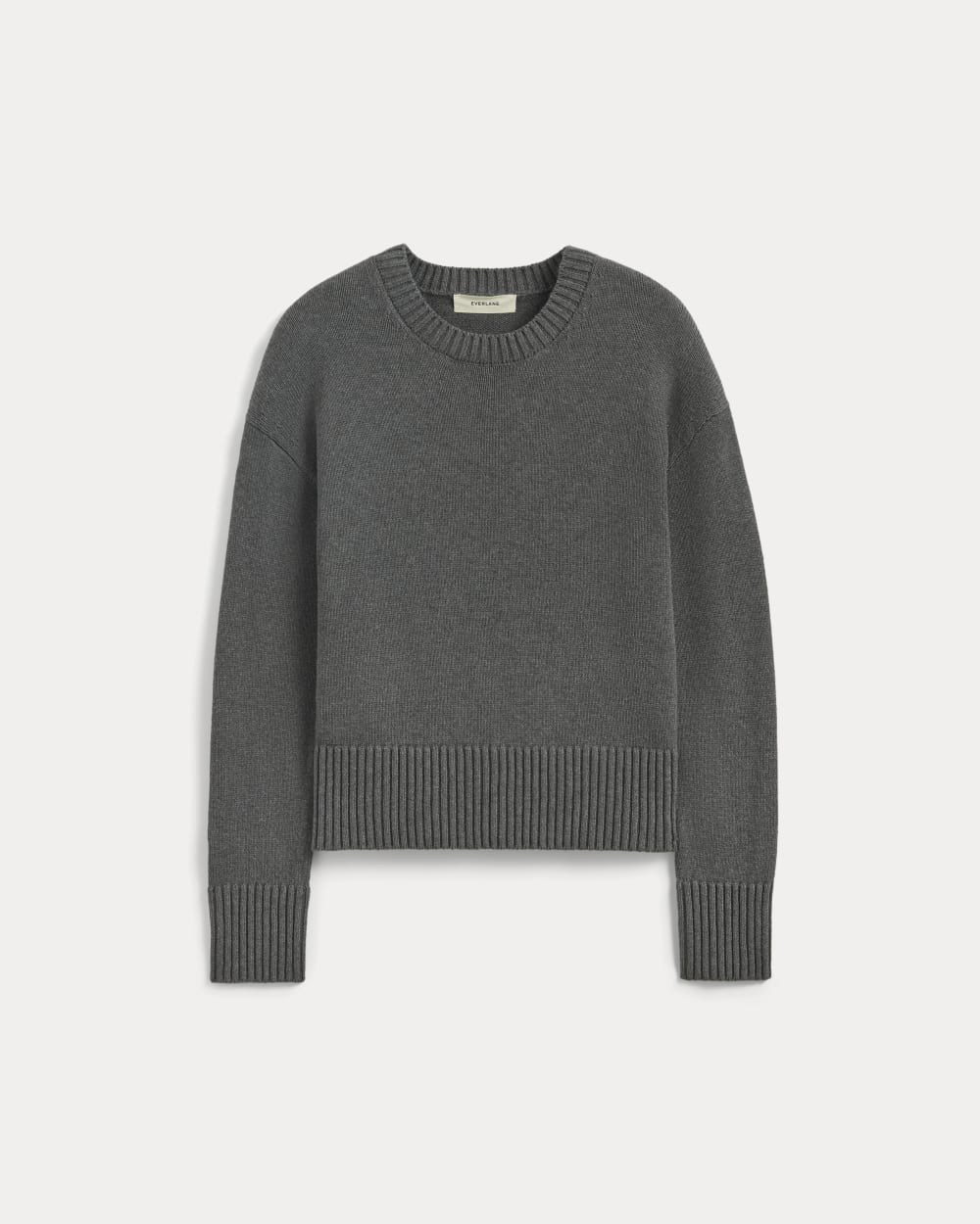 The Boxy Sweater in Everyday Cotton in Heathered Charcoal — alternate view