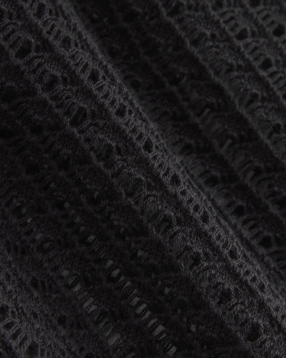 The Lace Knit Tank in Black — detail view