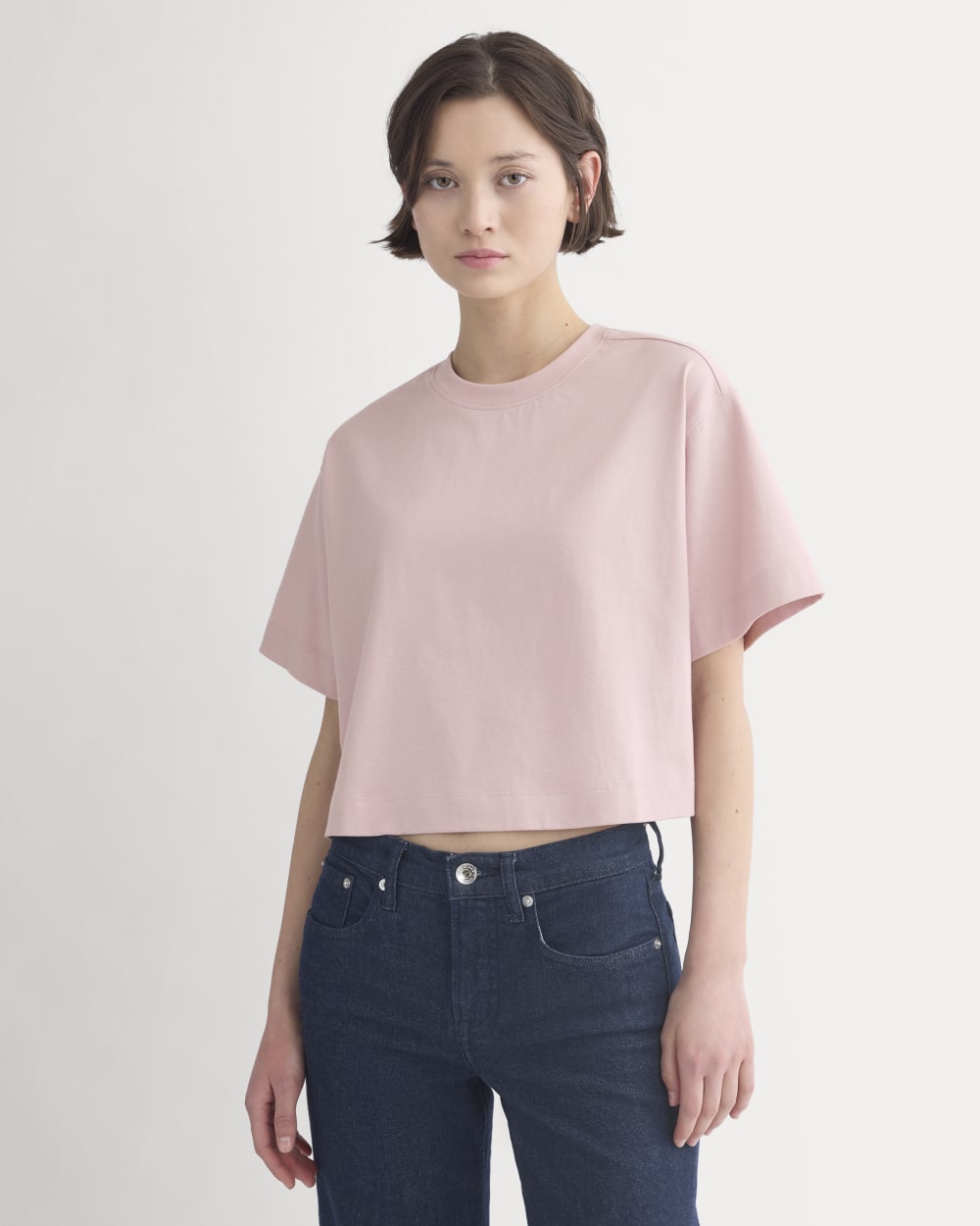 Forever Jersey Cropped Tee in Burnished Lilac — front view