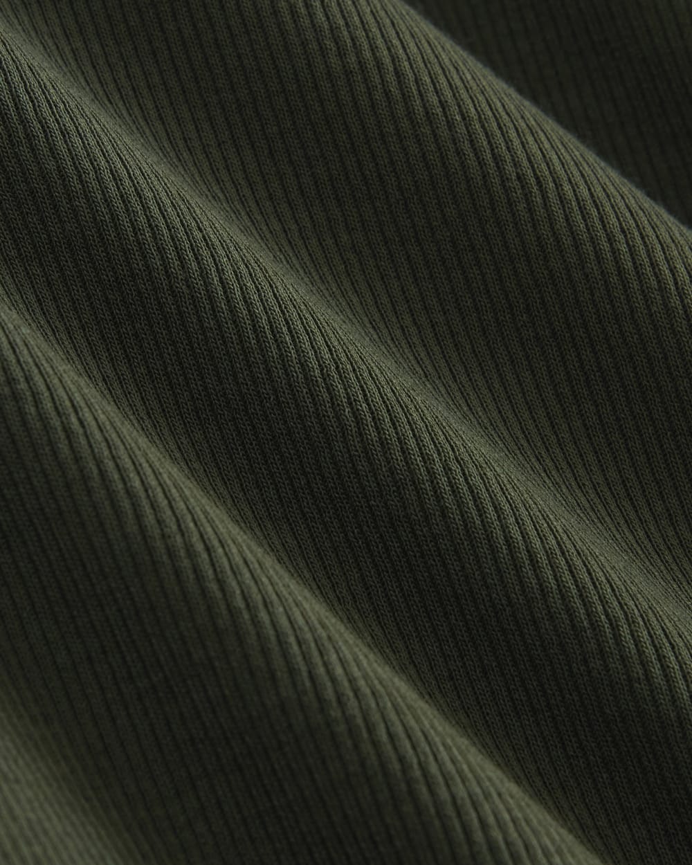 The Luxe Rib Crew in Dark Forest — detail view