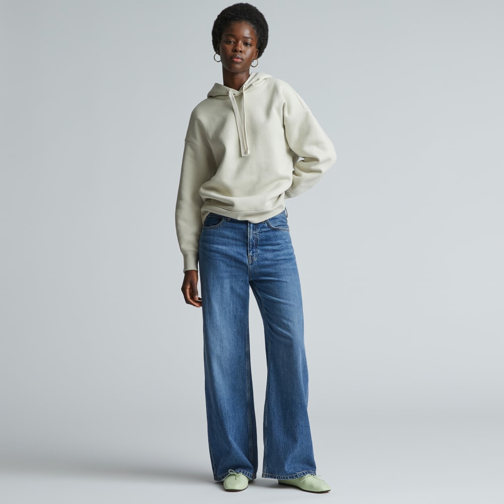 The ReTrack Hoodie in Pelican — detail view