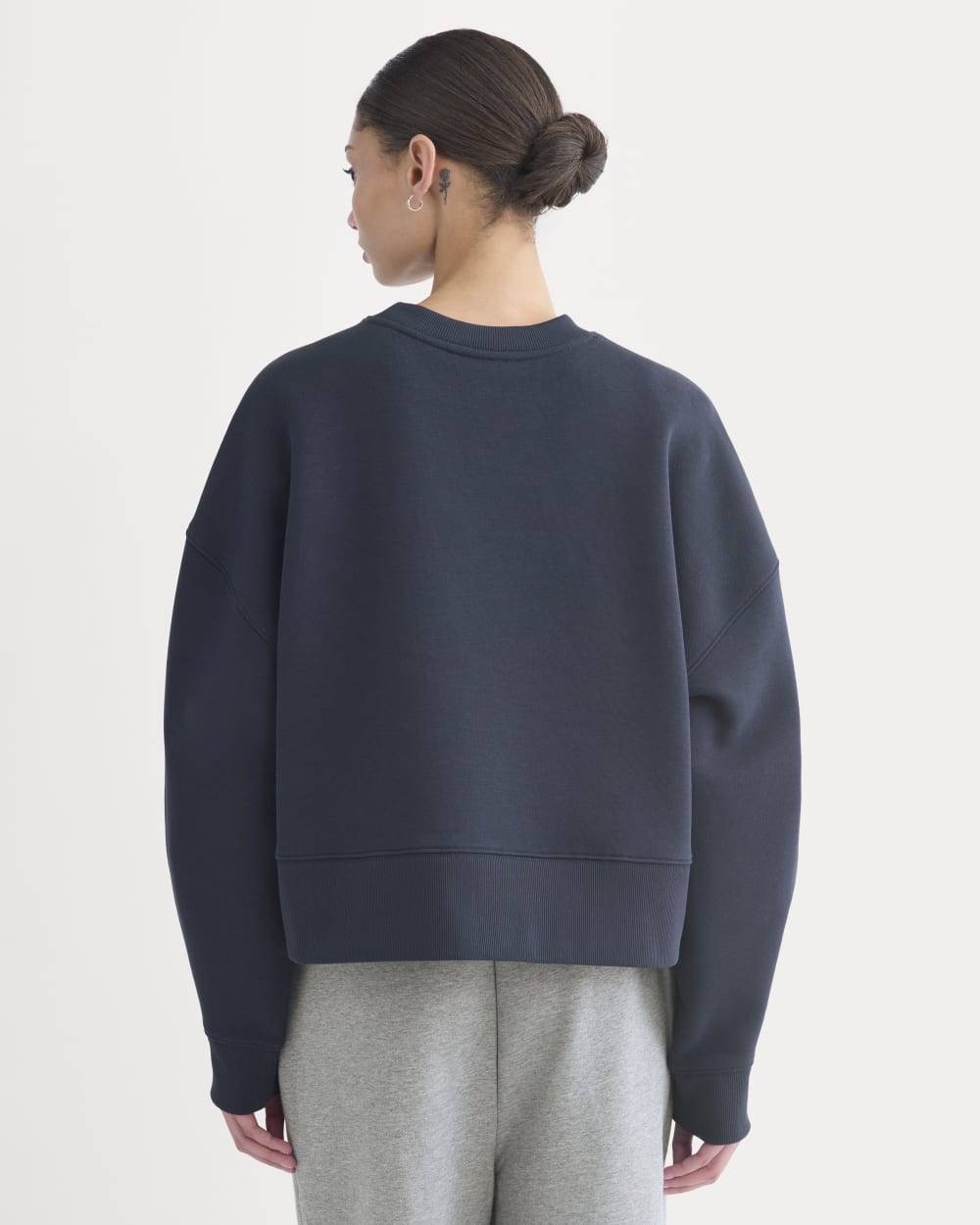 Luxe Fleece Sweatshirt in Navy — detail view