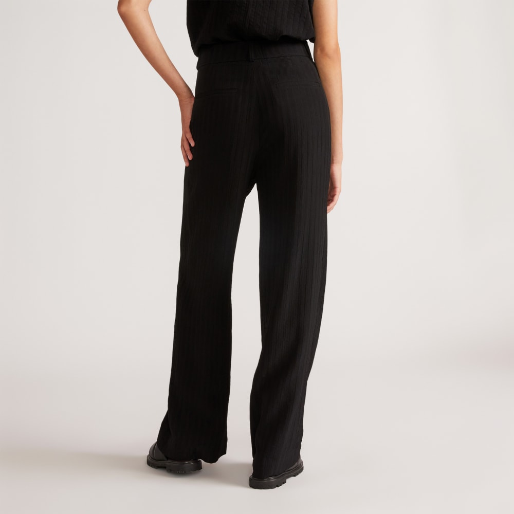 The City Stripe Way-High® Drape Pant in Black — detail view