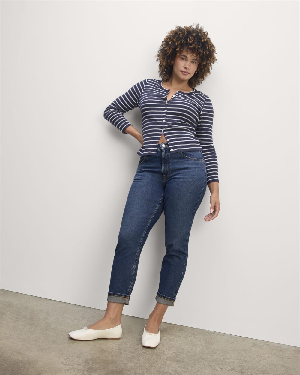 The Super-Soft Relaxed Jean in Whisper Blue — front view