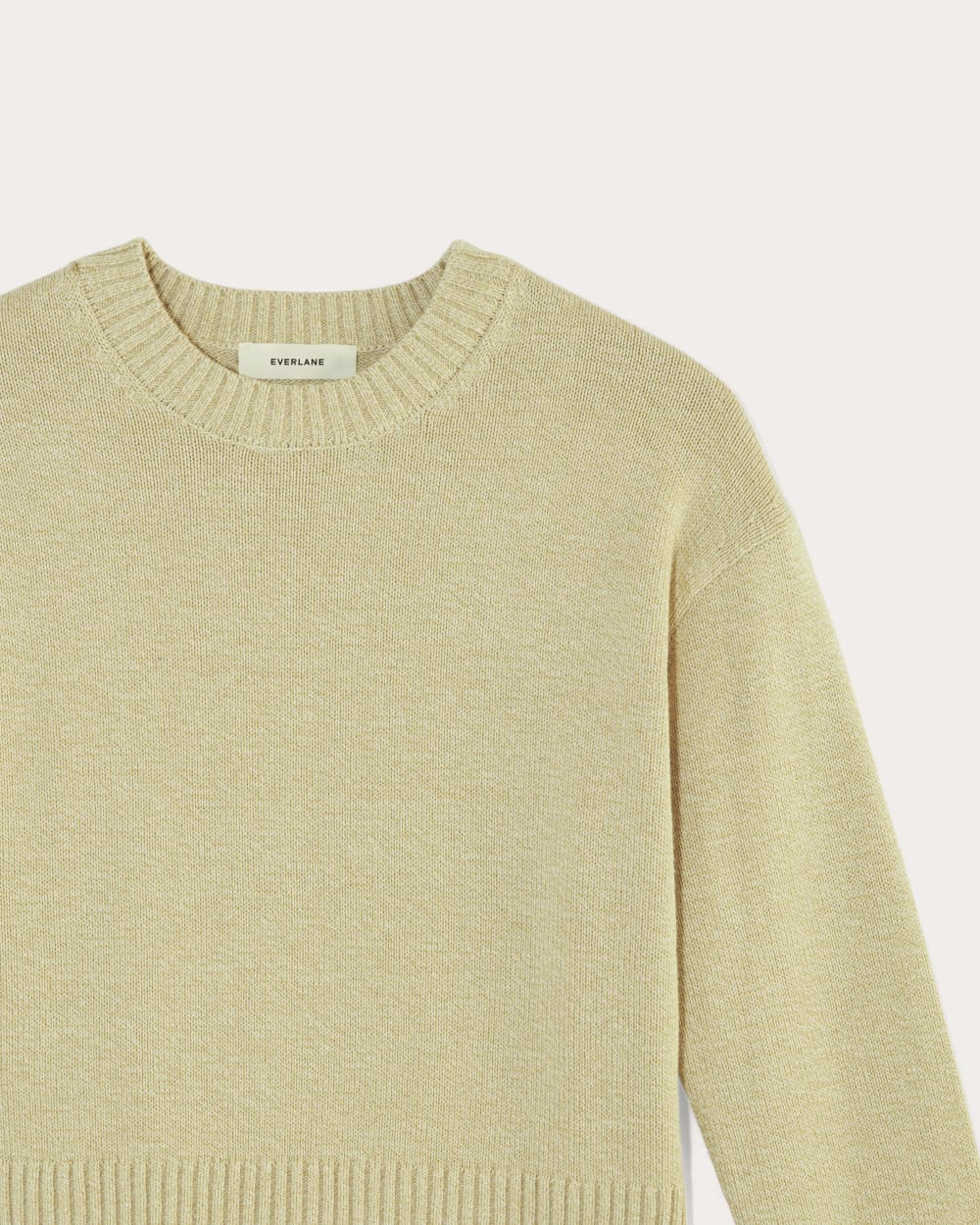 The Boxy Sweater in Everyday Cotton in Mojave Desert / Natural — detail view
