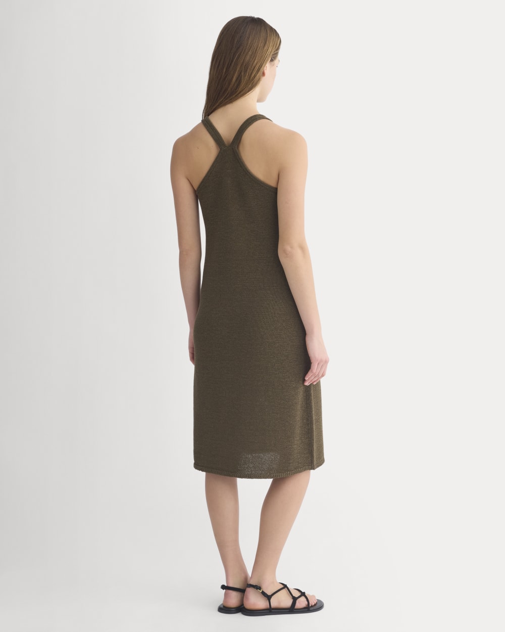 Sweater Racerback Midi Dress in Beech — detail view