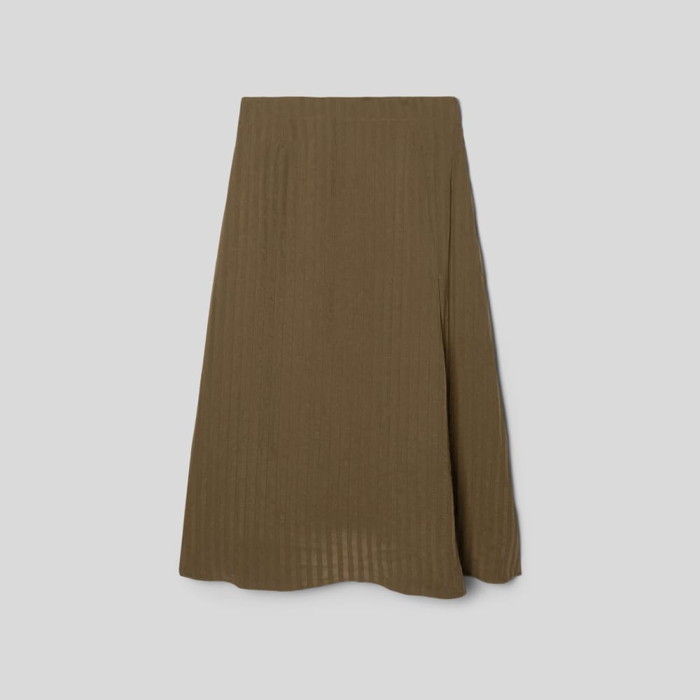The City Stripe Midi Skirt in Beech — alternate view