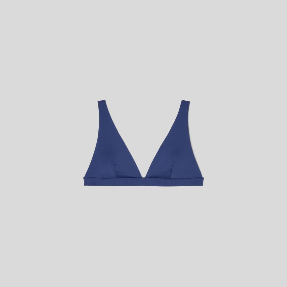 The ReNew Plunge Triangle Top in Navy — alternate view