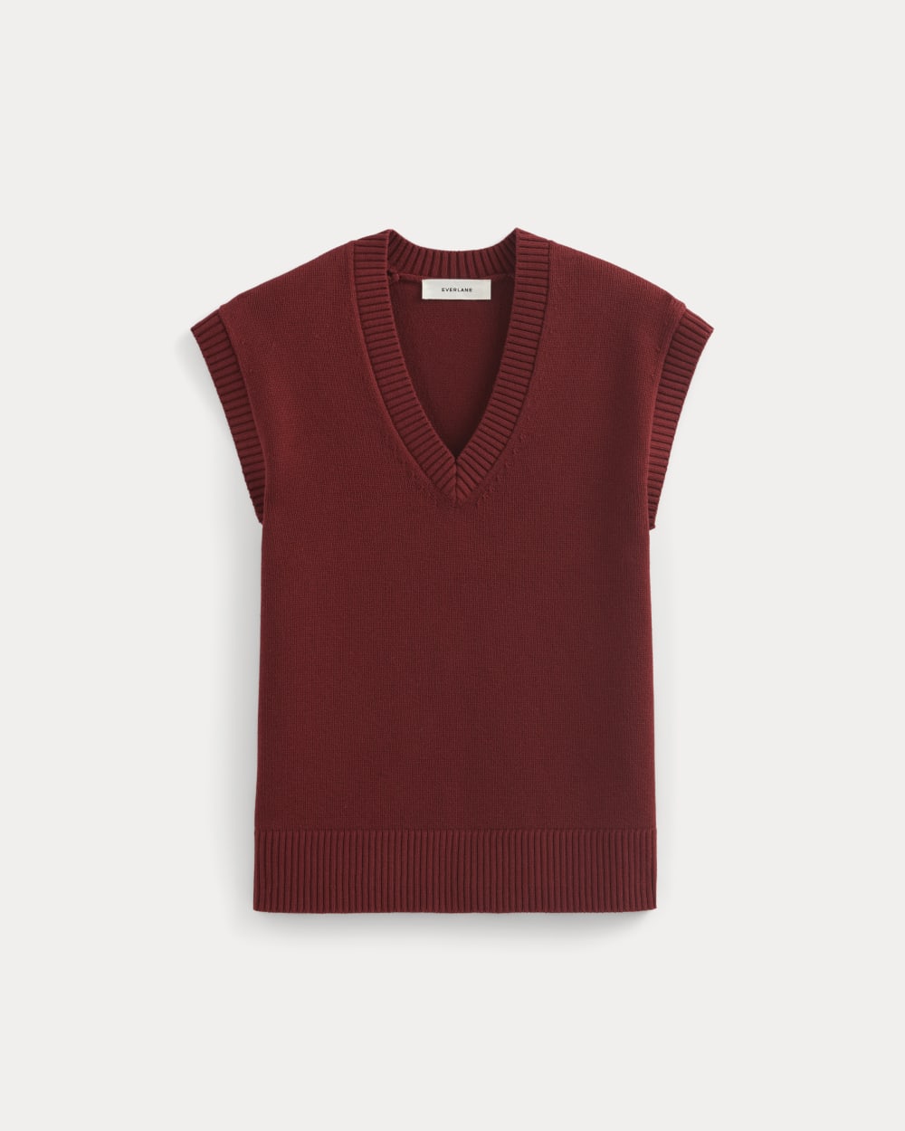 The Boxy Vest in Everyday Cotton in Merlot — alternate view