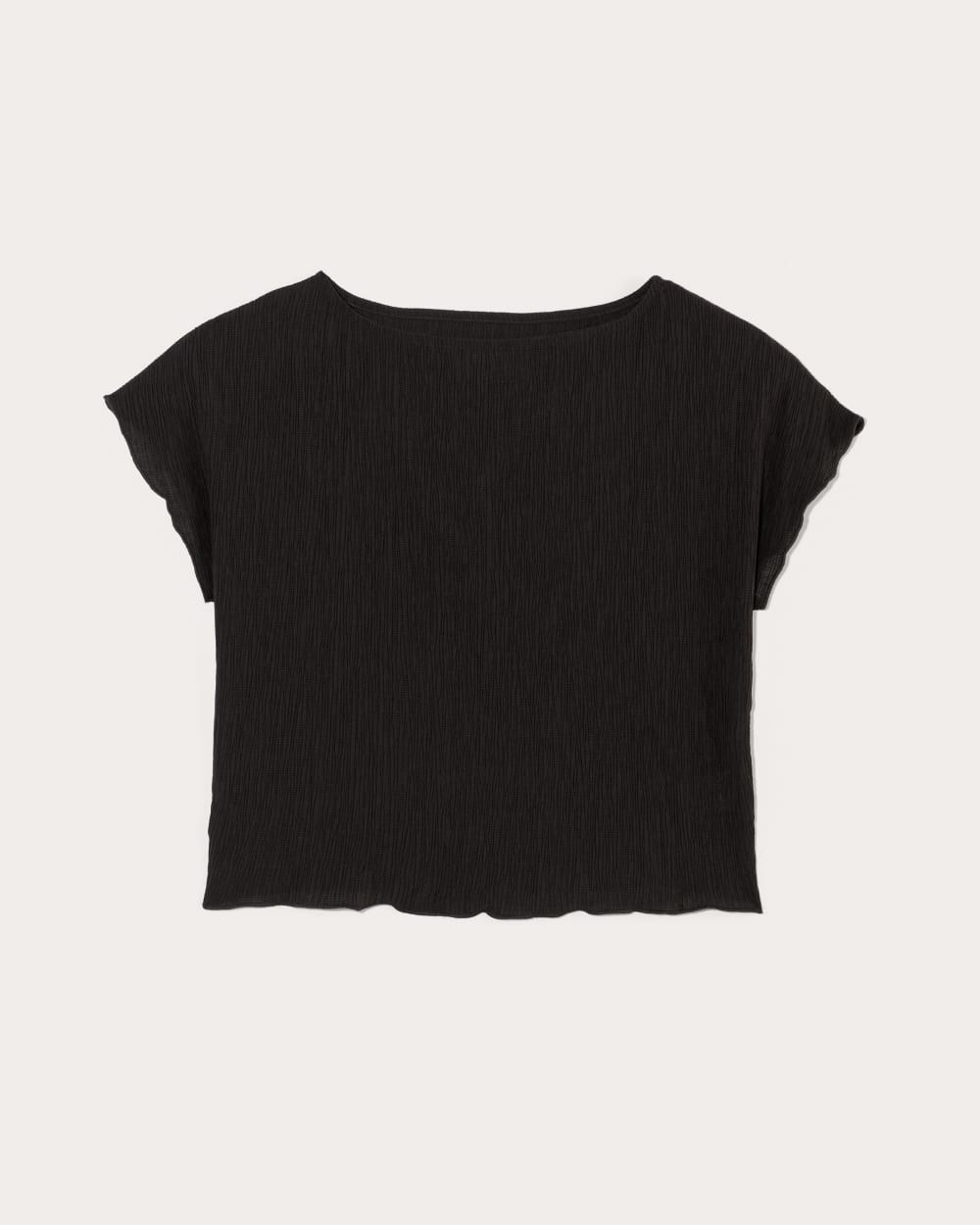 The Crinkle Top in Black — alternate view