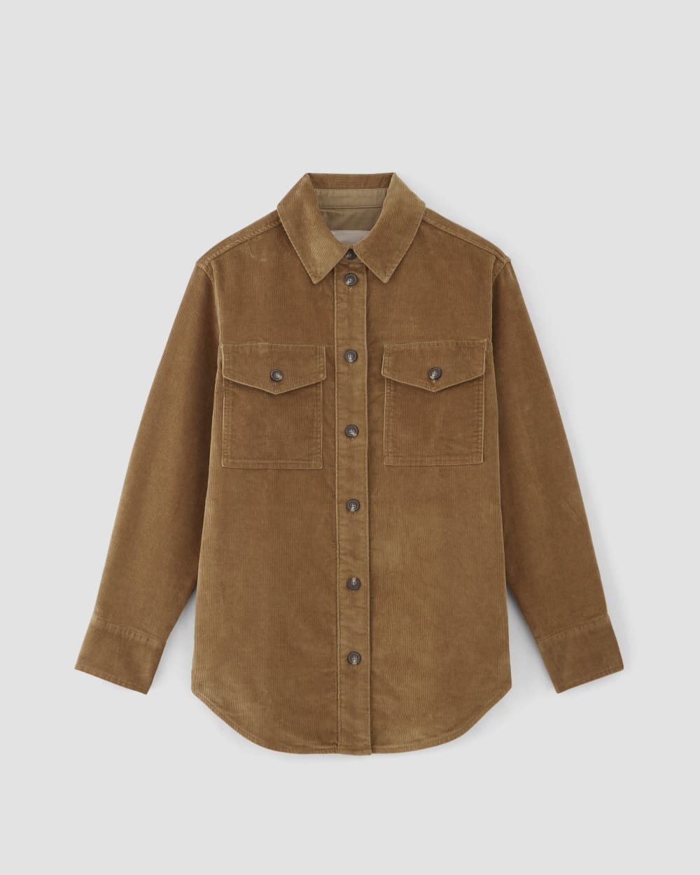 The Corduroy Oversized Shirt Jacket in Toasted Coconut — alternate view