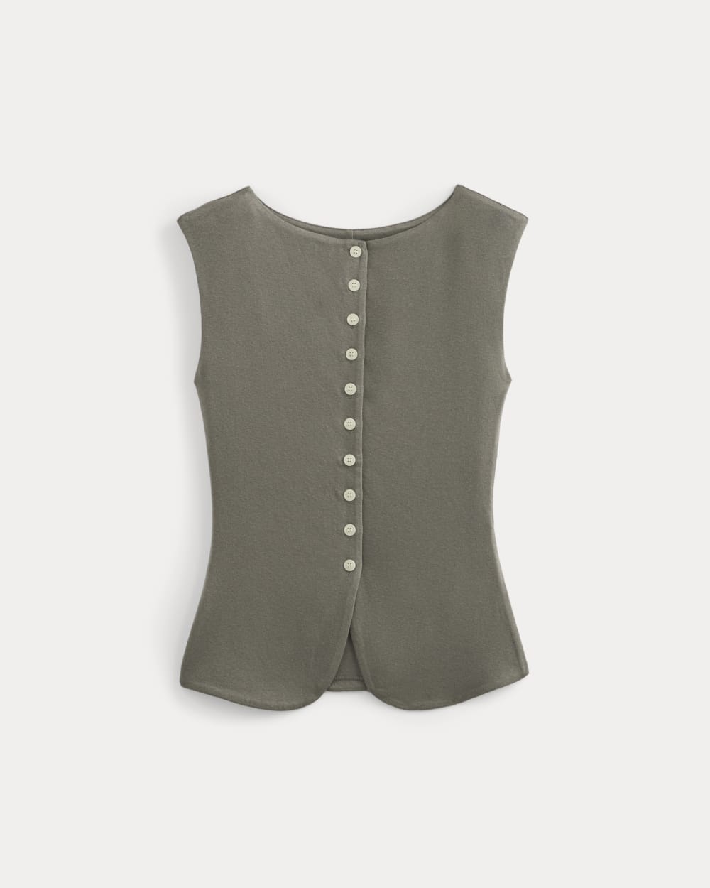 Sleeveless Button-Up in Butterluxe in Taupe — alternate view