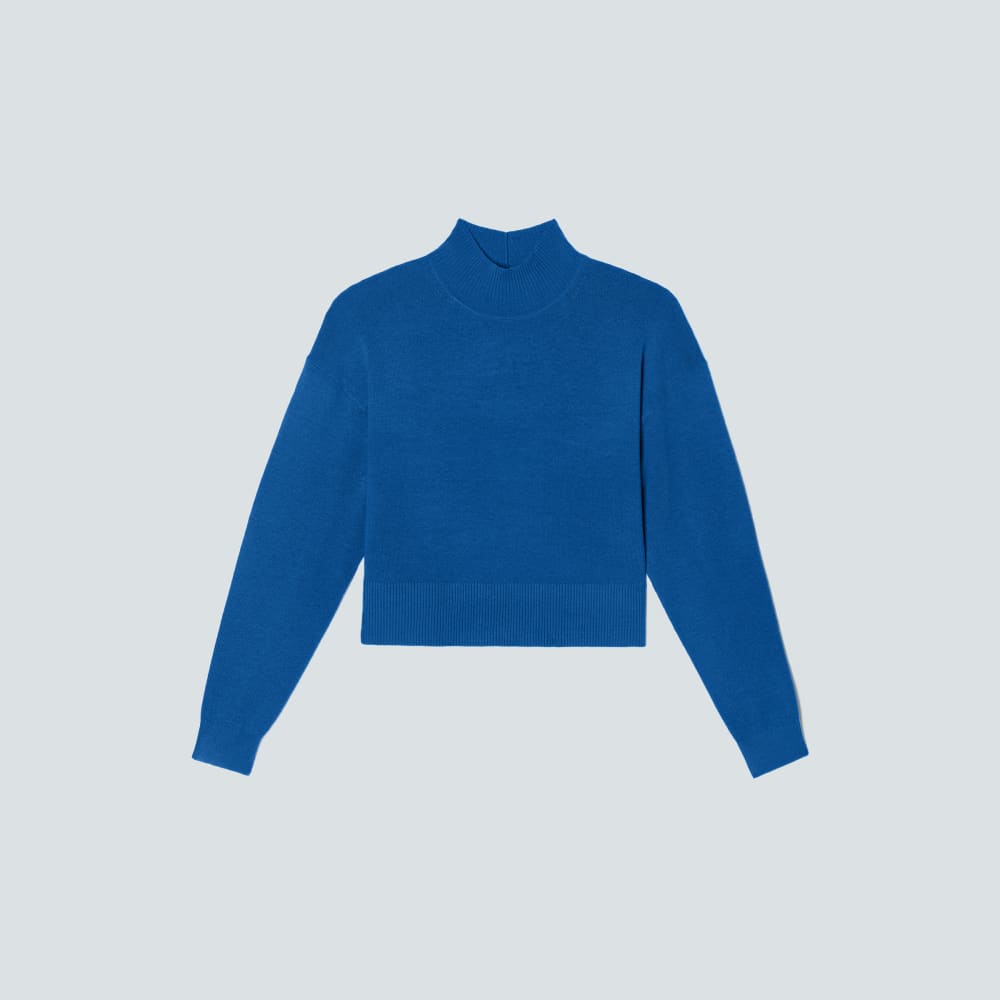 The Luxe Merino Turtleneck in Lapis Blue — alternate view