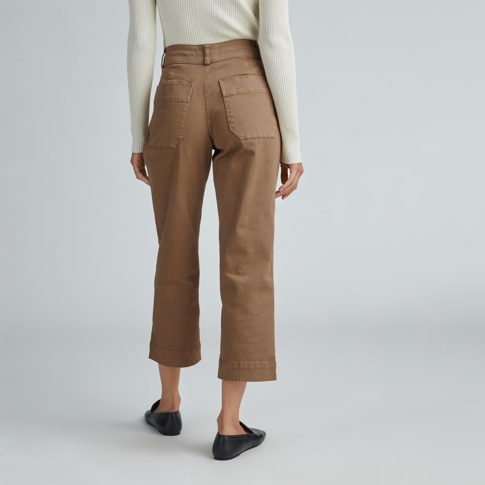 The Organic Straight-Leg Pant in Toasted Coconut — detail view