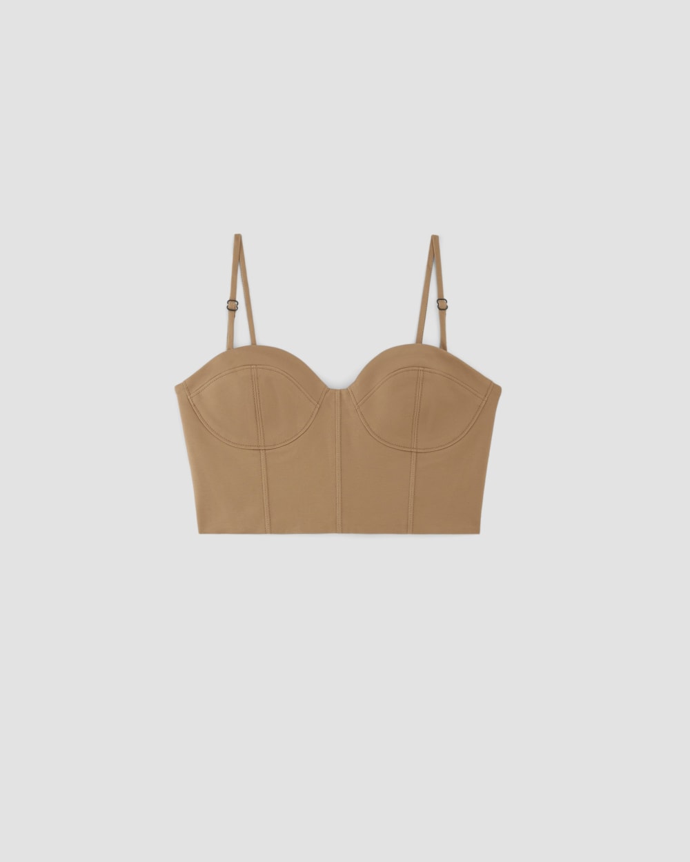The Structured Cotton Bustier in Toasted Coconut — alternate view
