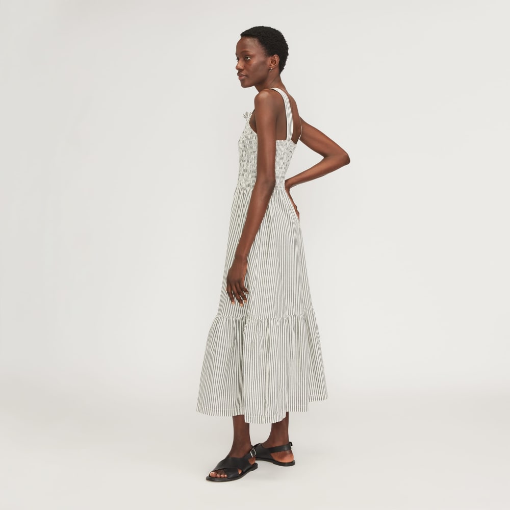 The Smock Dress in Black / Bone — detail view