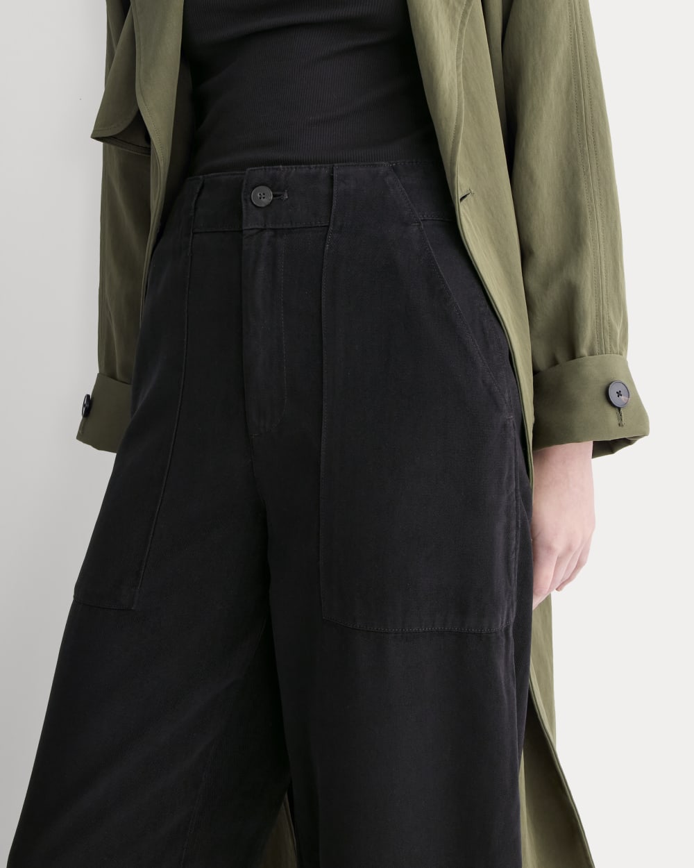 Patch Pocket Ballon Pant in Buttersoft in Black — detail view