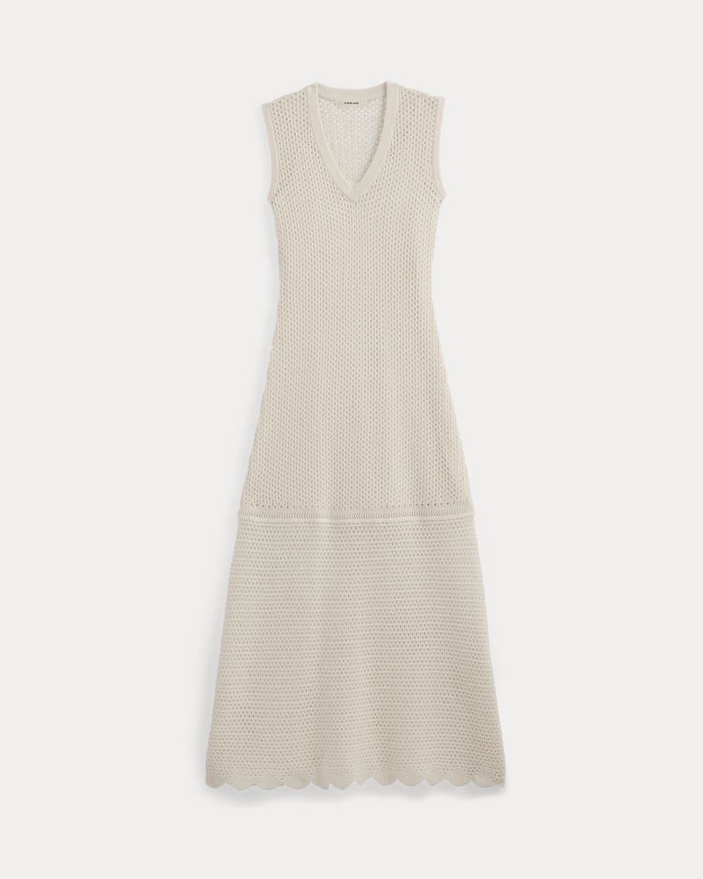 Lace Knit Maxi Sweater Dress in Bone — alternate view