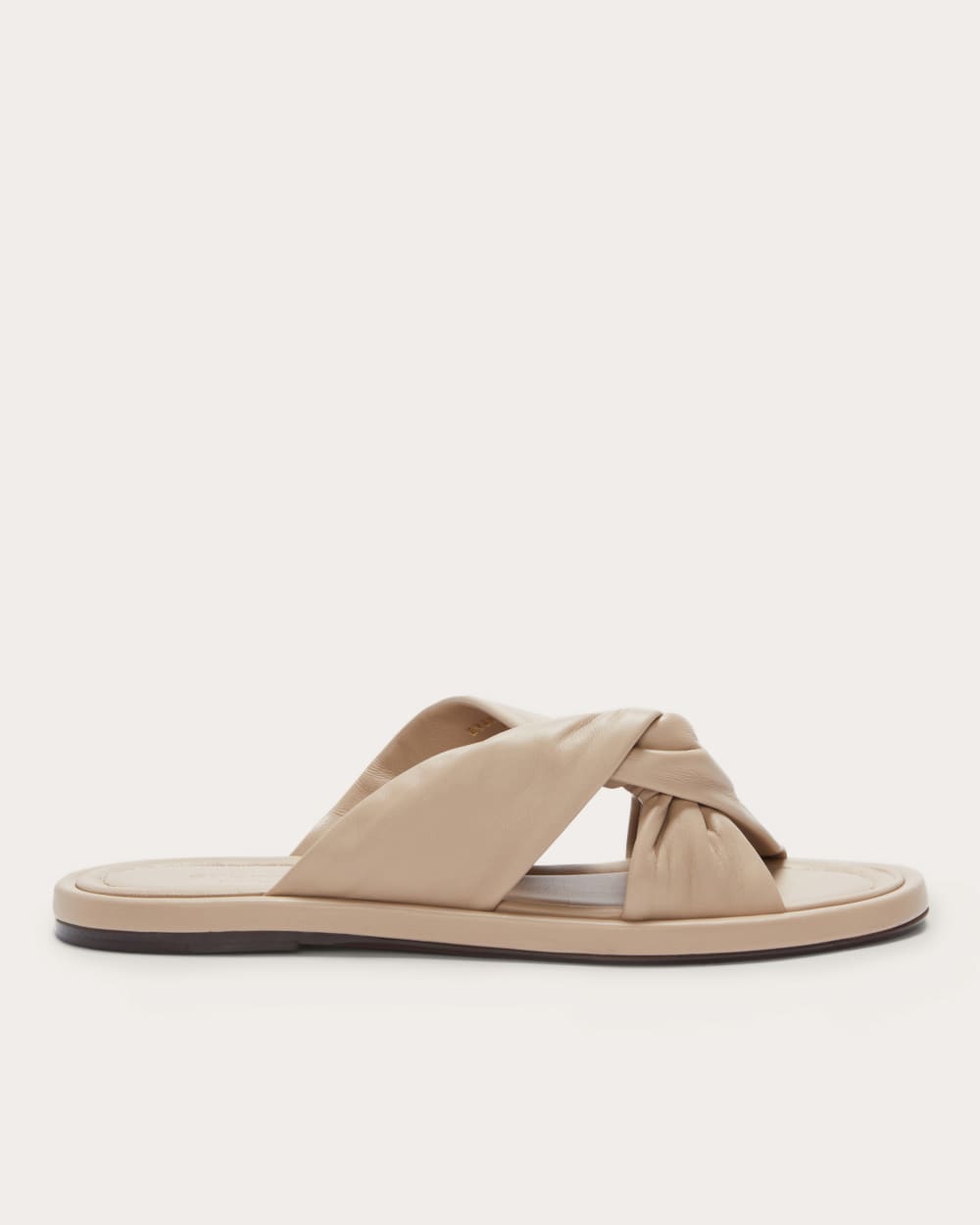 The Day Twist Sandal in Warm Khaki — front view