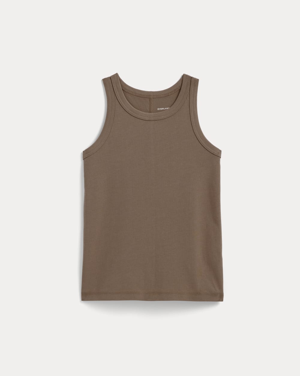The Tank in Essential Cotton in Mocha — alternate view