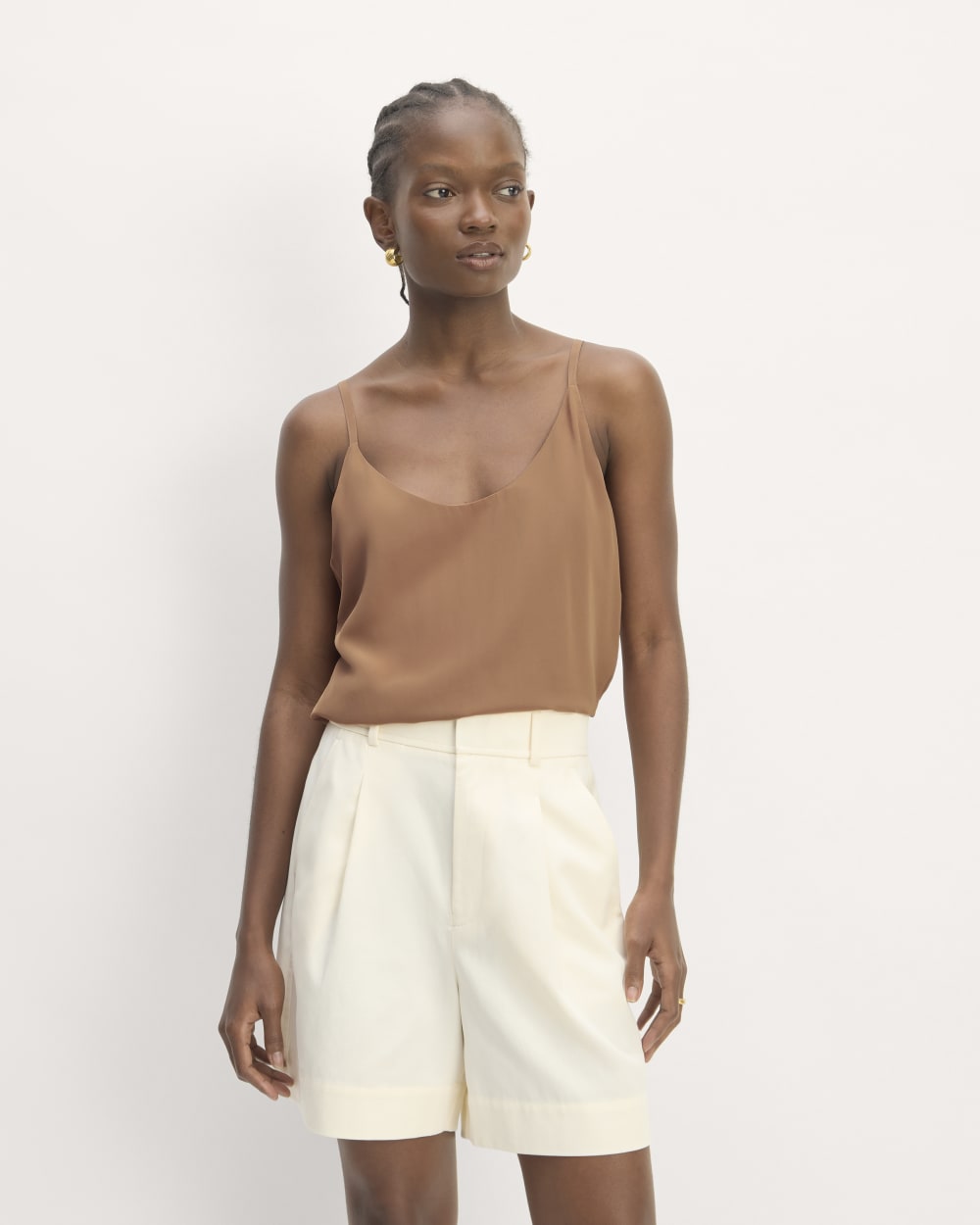 The Slip Cami in Carob Brown — front view