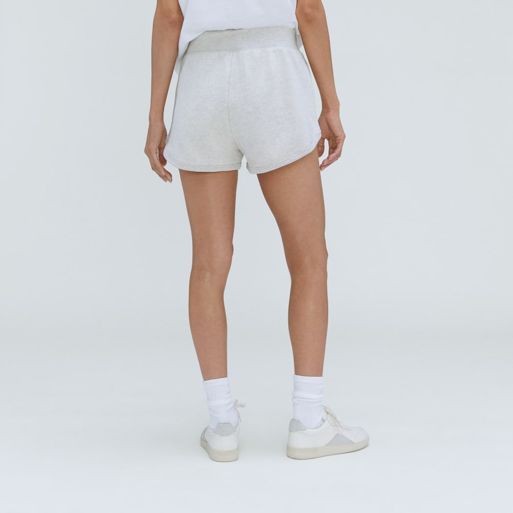 The Track Sweatshort in Light Heather Grey — detail view