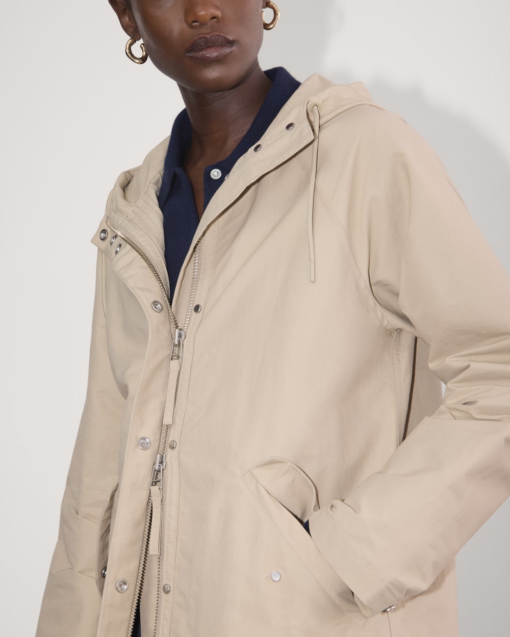 The Anorak in Trench Coat Khaki — detail view