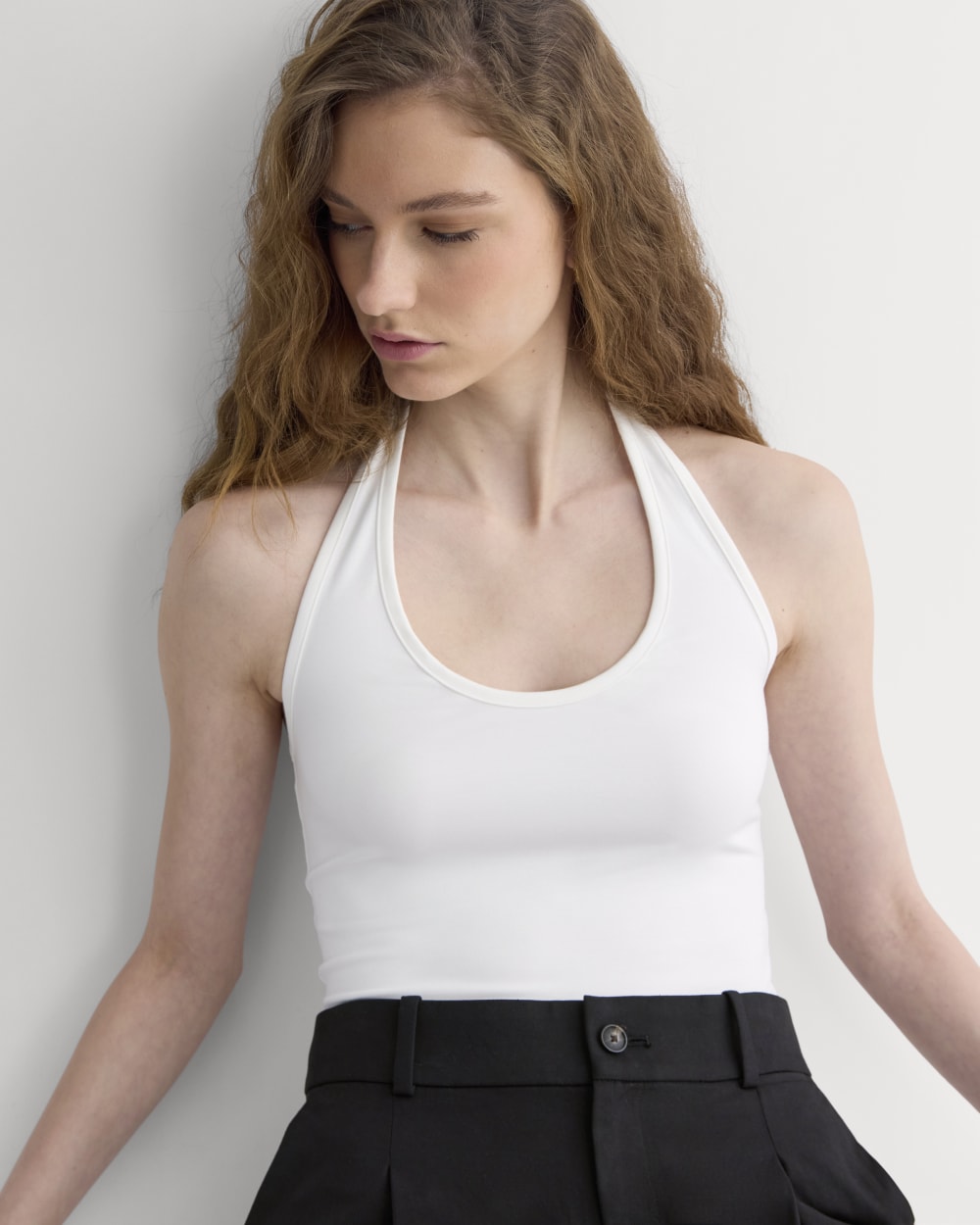 Halter Tank in Bone — detail view