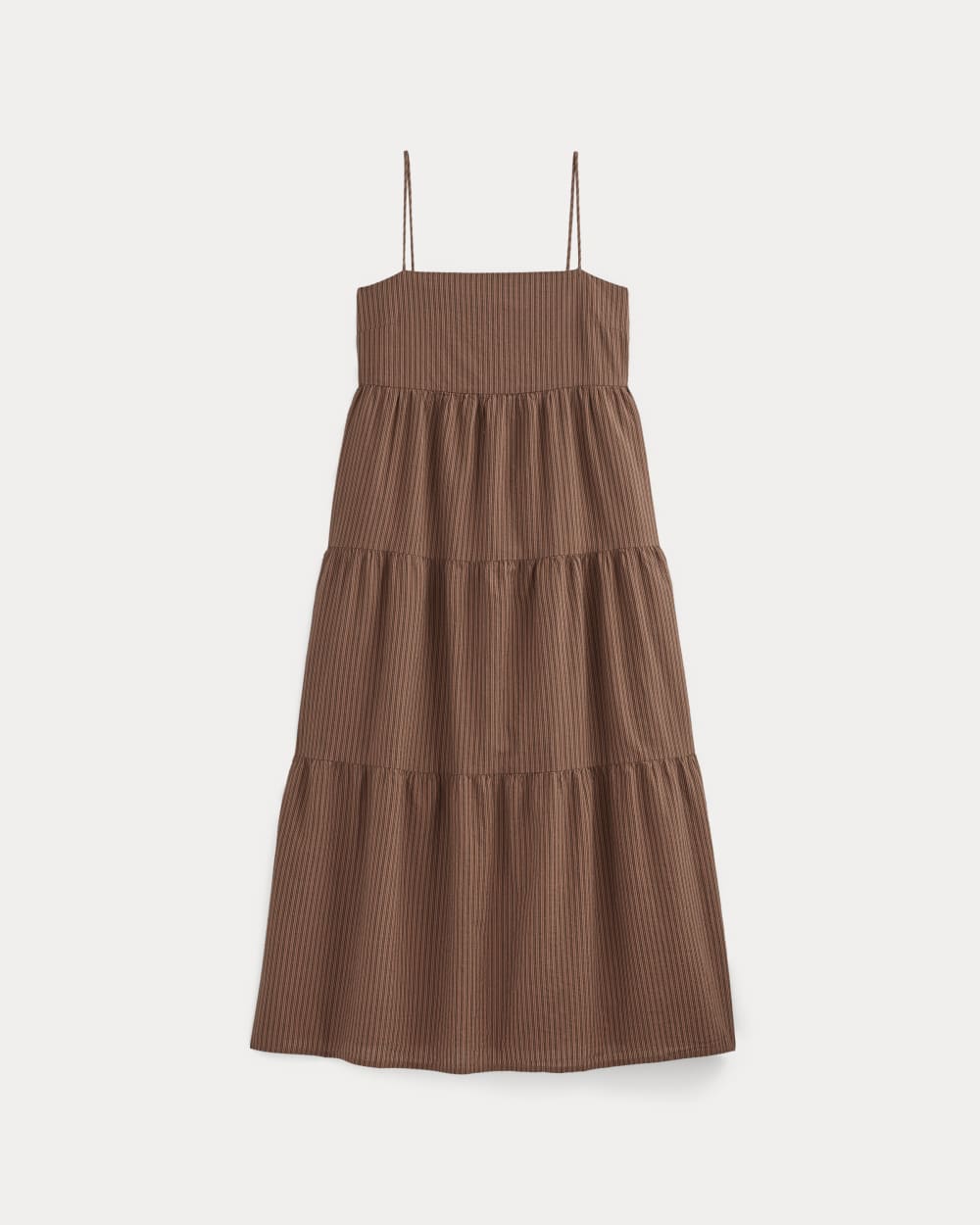 The Gauze Tiered Dress in Carob Brown / Black — alternate view